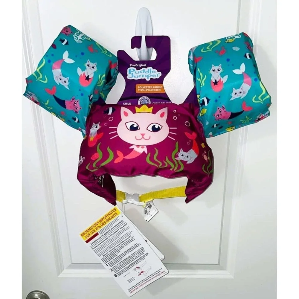 Life Vest Flotation Device 33-55 Lbs Pink Kitty Mermaid  NWT